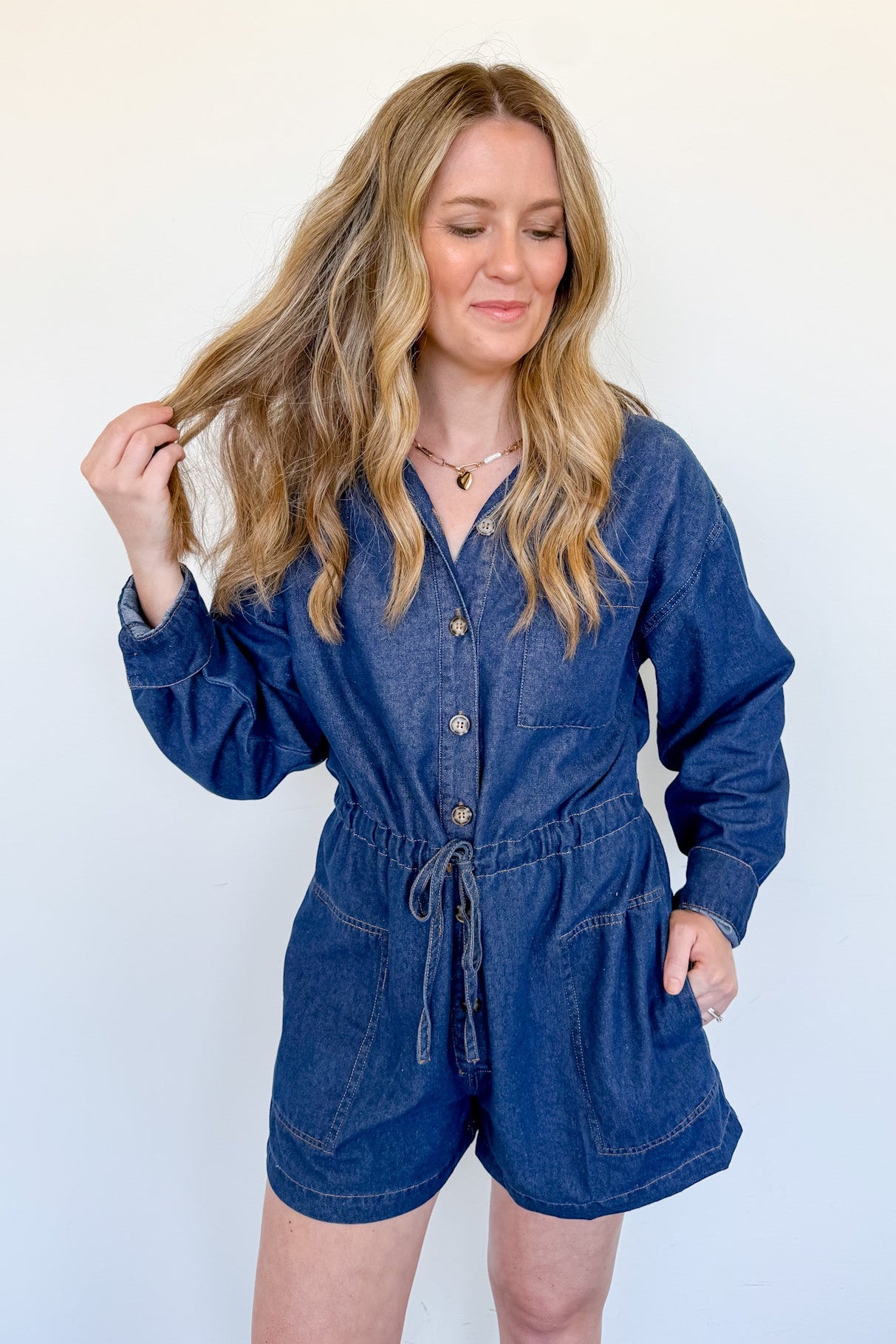 Honey Bee Denim Romper | Color Confident Boutique Honey Bee Denim Romper | Color Confident Boutique