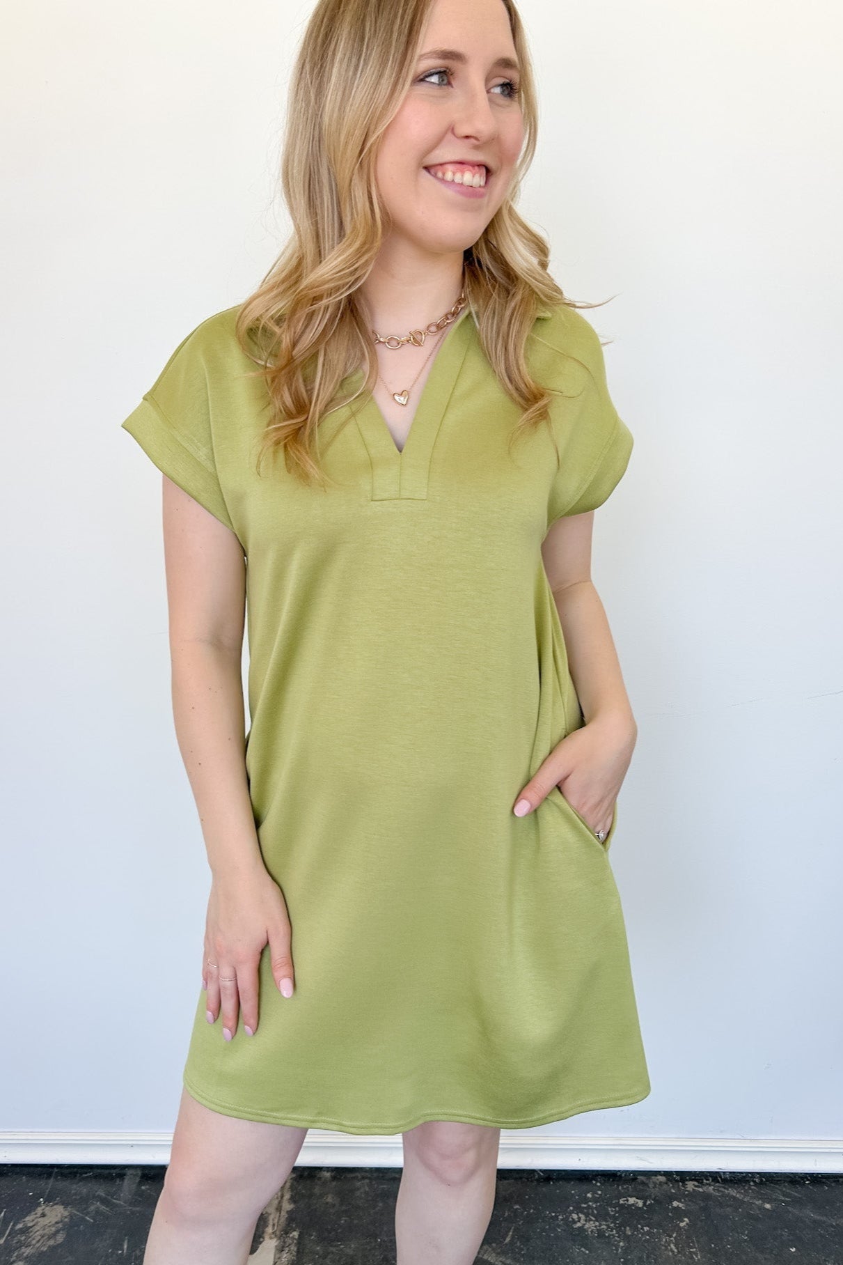 Scottie Scuba Athleisure Dress Kiwi / M Scottie Scuba Athleisure Dress Kiwi / M