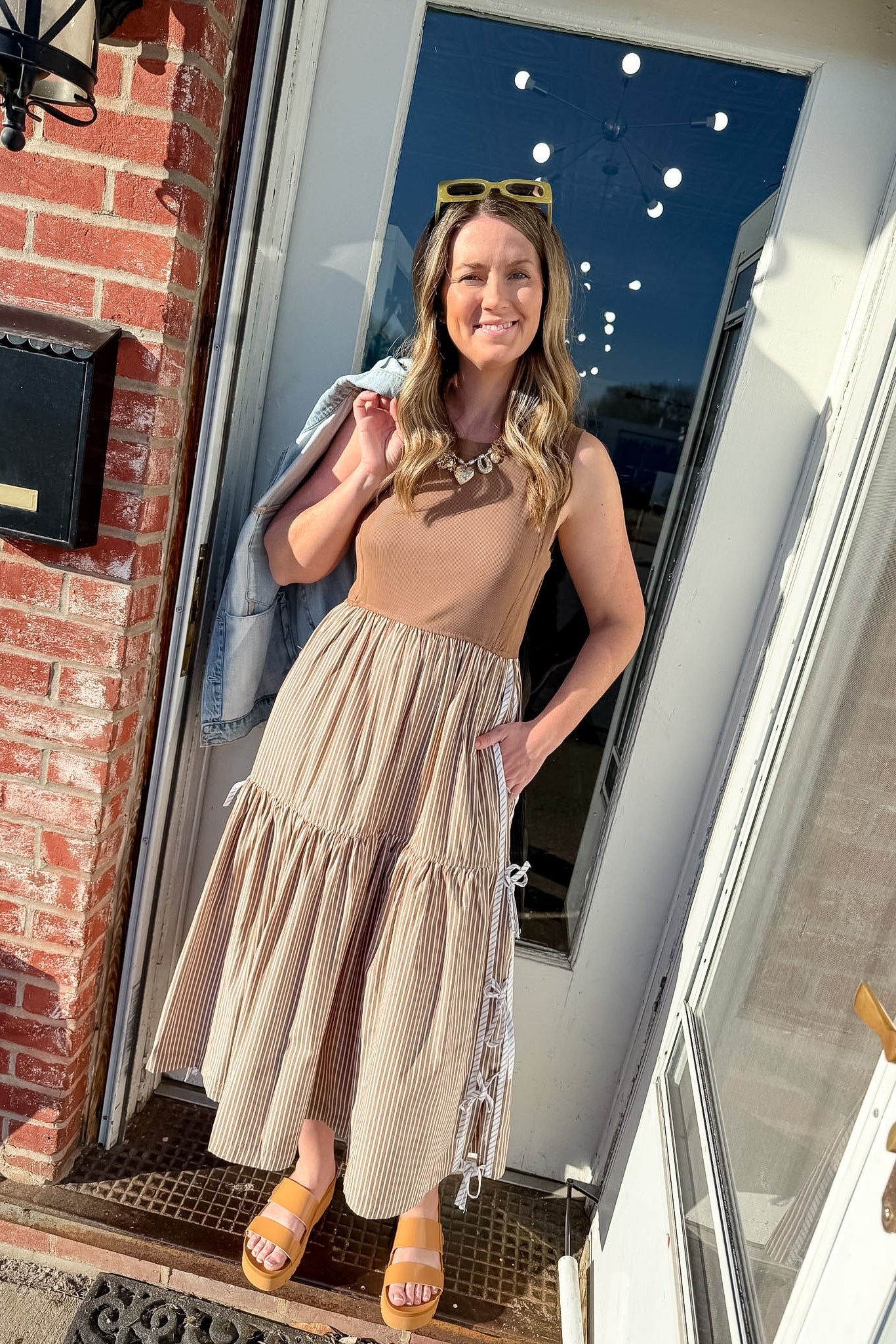 Sounds of Spring Striped Dress Camel / S Sounds of Spring Striped Dress Camel / S