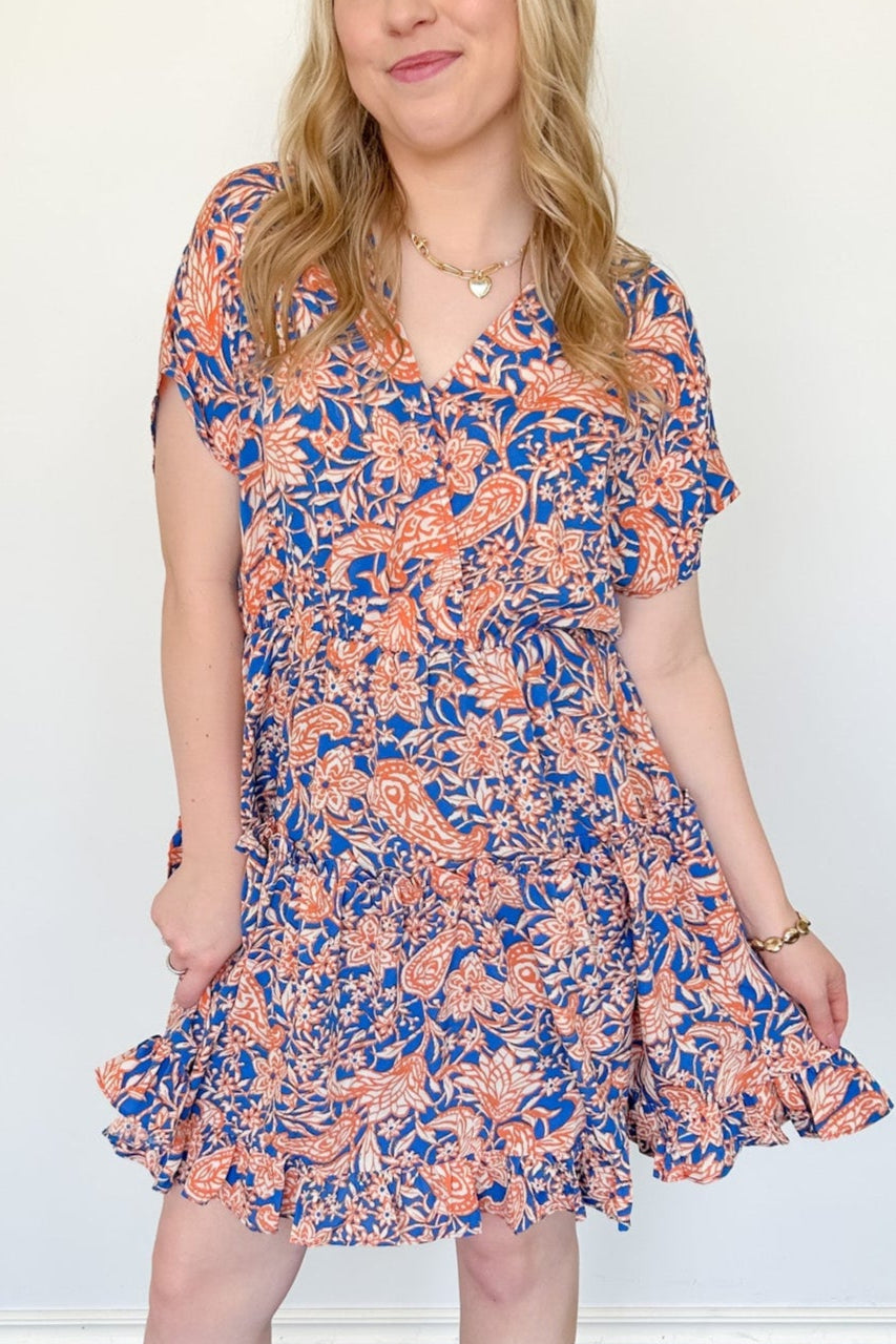 Watching Sunsets Kimono Sleeve Dress 2X / Blue Watching Sunsets Kimono Sleeve Dress 2X / Blue