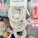 6ft Beaded Phone Charger USB-A & Dual USB-C Lightning Cable