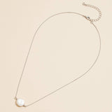 Coin Pearl Pendant 18K Gold Dipped Necklace