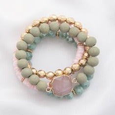 Mixed Stone Disc Bracelet