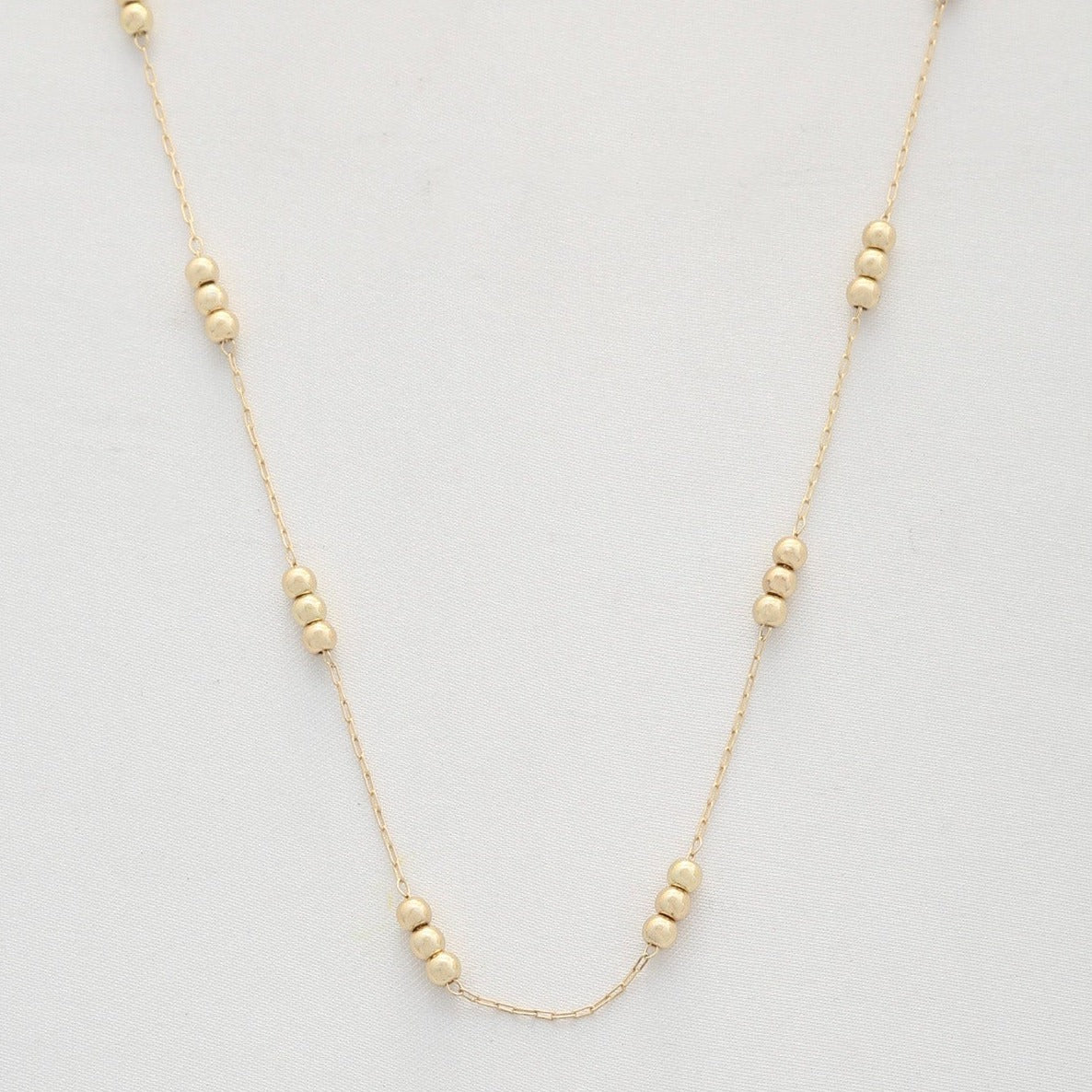 Ball Bead Station Necklace