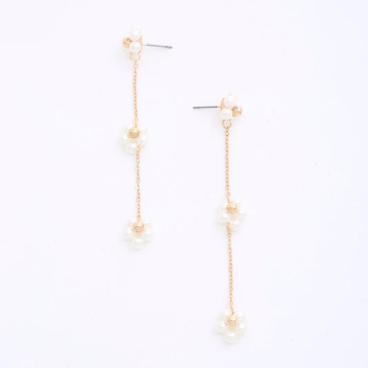 Pearl Flower Dangle Earrings