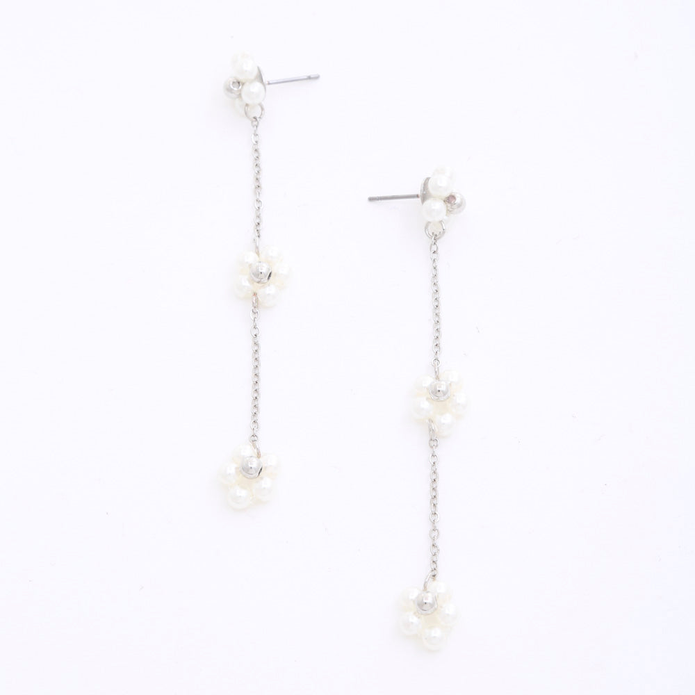 Pearl Flower Dangle Earrings