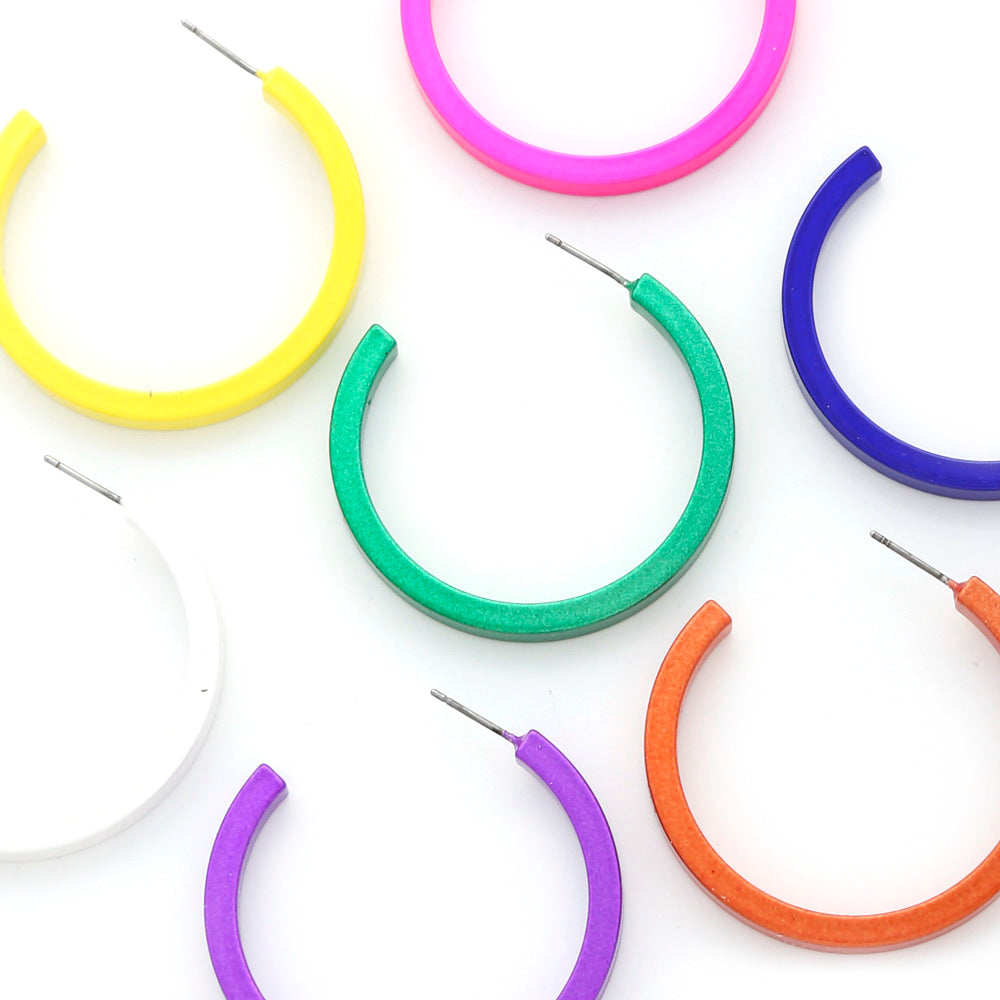 Flat Metal Hoop Earrings