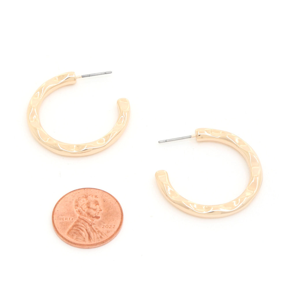 Hammered Metal Hoop Earrings