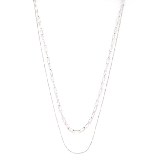 Simple Curb Link Layered Necklace