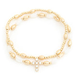 Cross Charm Beaded Bracelet Set