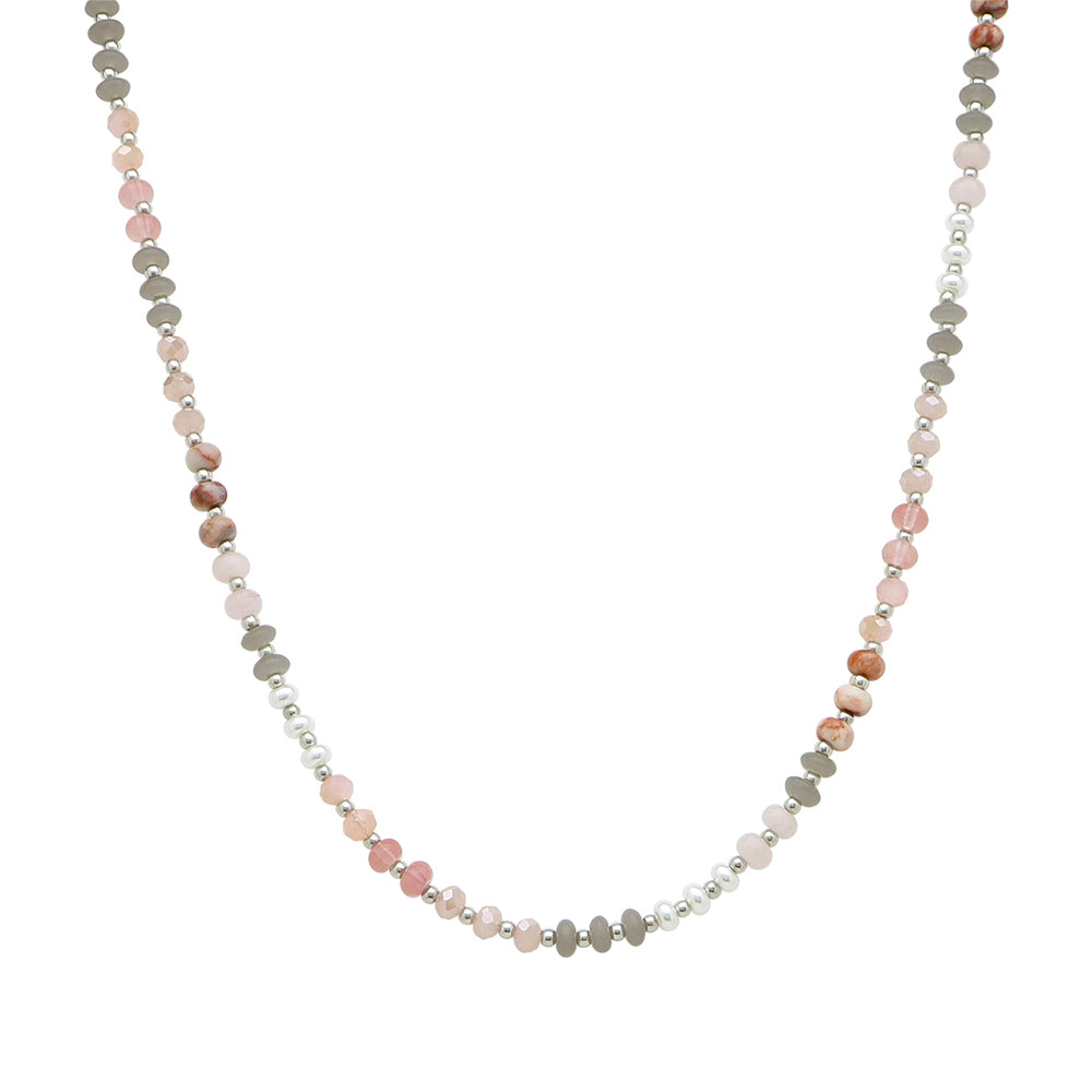 Mixed Material Bead Necklace