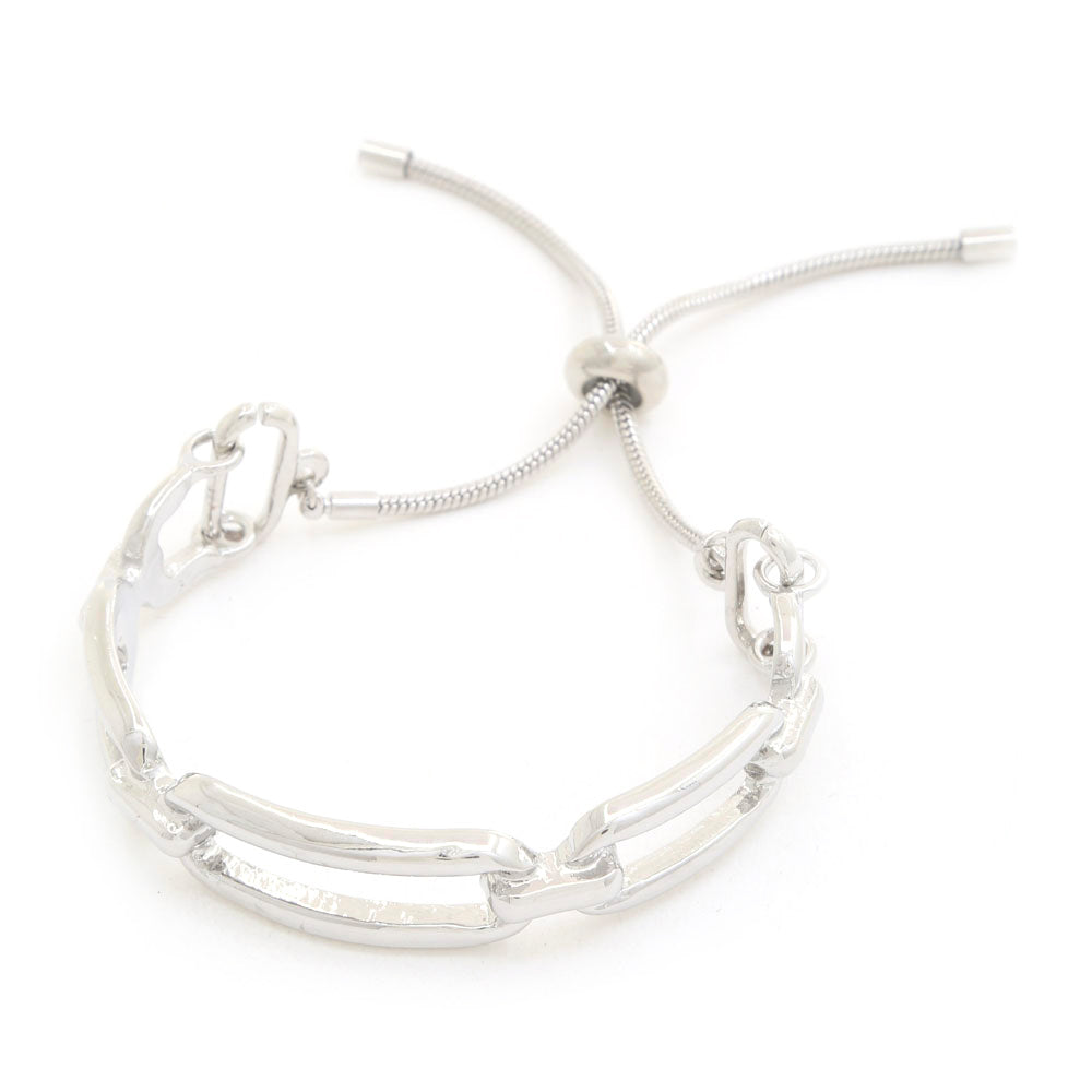 Long Oval Metal Slide Bracelet