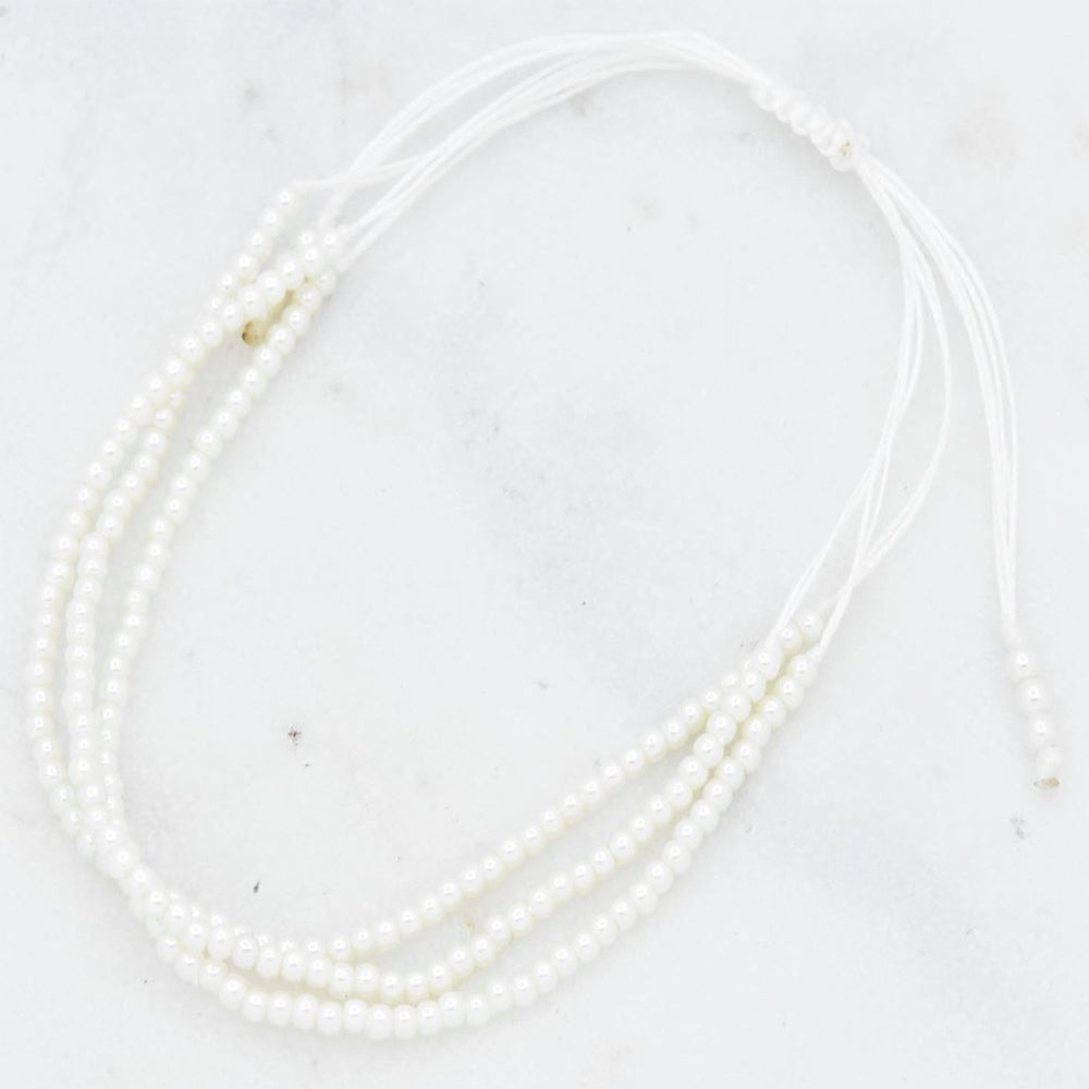 Pearl Color Thread Adjust Bracelet