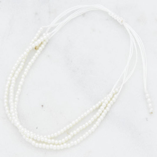 Pearl Color Thread Adjust Bracelet