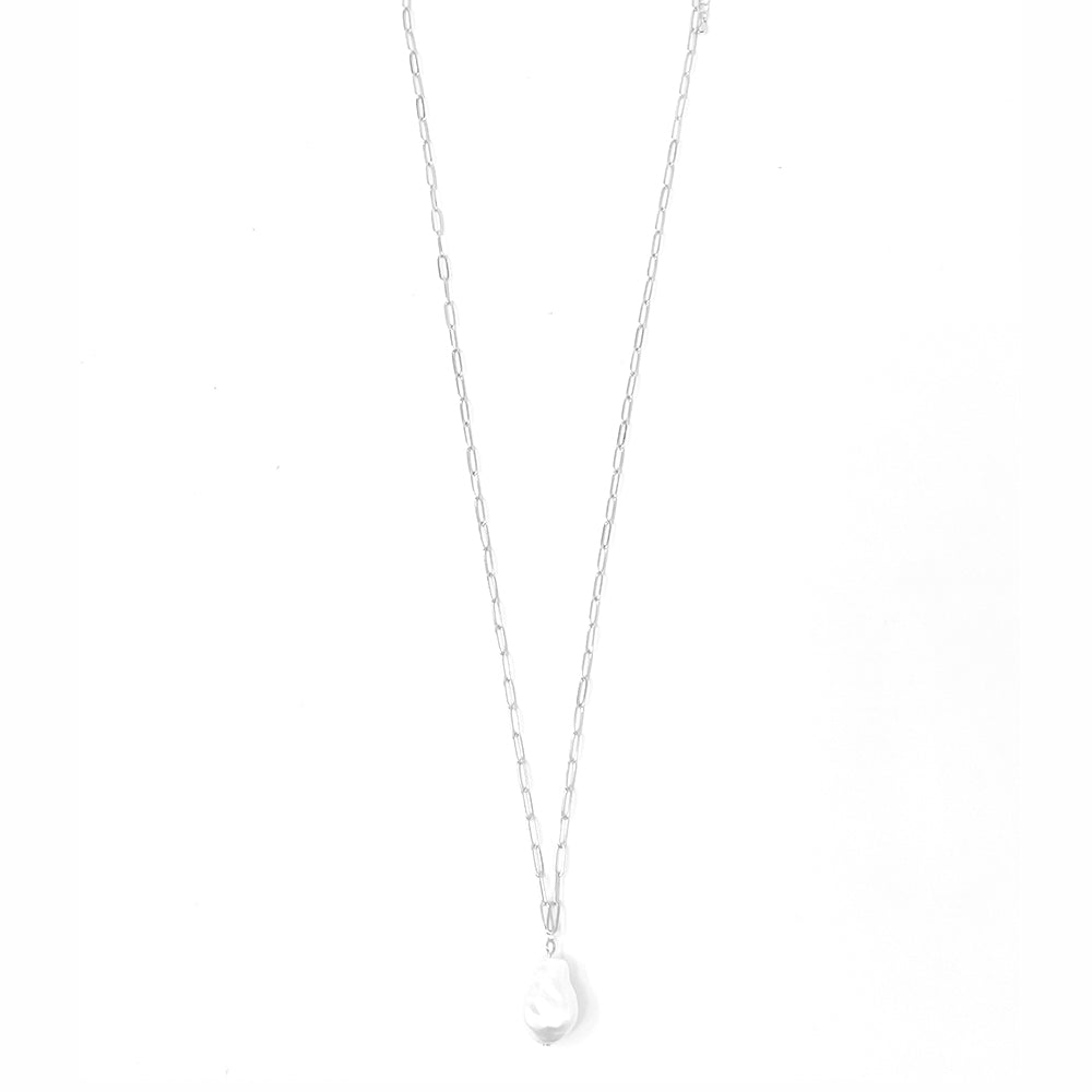 Long Pearl Chain Necklace