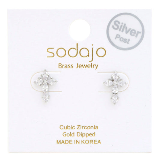 Sodajo Cross Gold Dipped Earrings