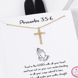 18k Gold Rhodium Cross Necklace