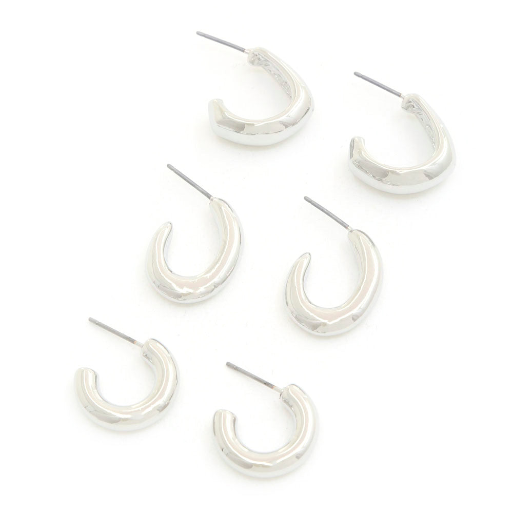 Assorted Open Hoop Earring Set