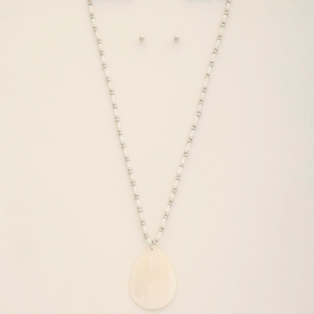 Teardrop Pendant Beaded Necklace