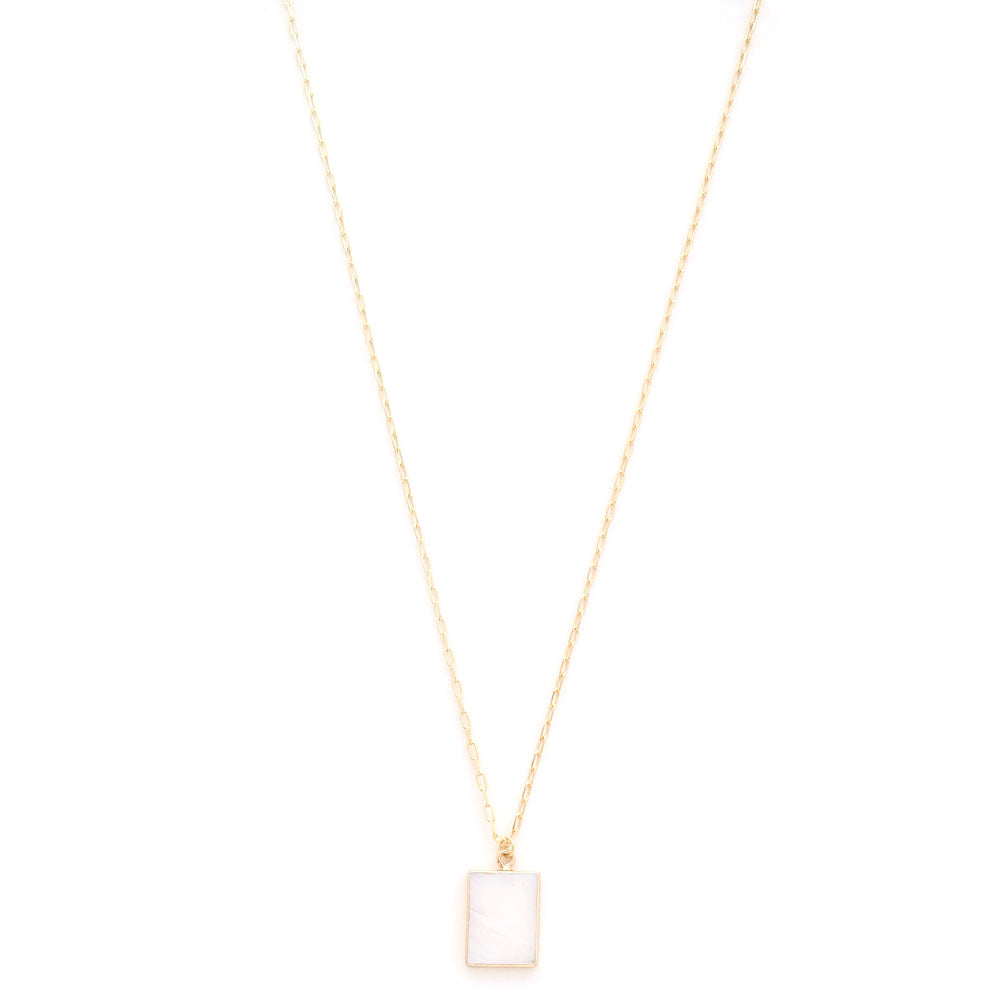 Rectangle Charm Dainty Chain Necklace