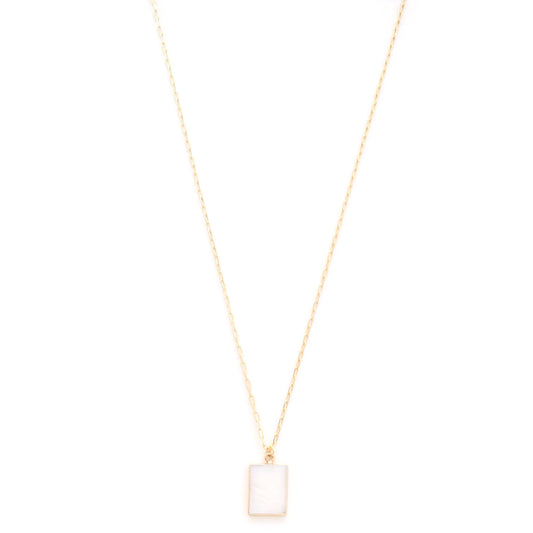 Rectangle Charm Dainty Chain Necklace