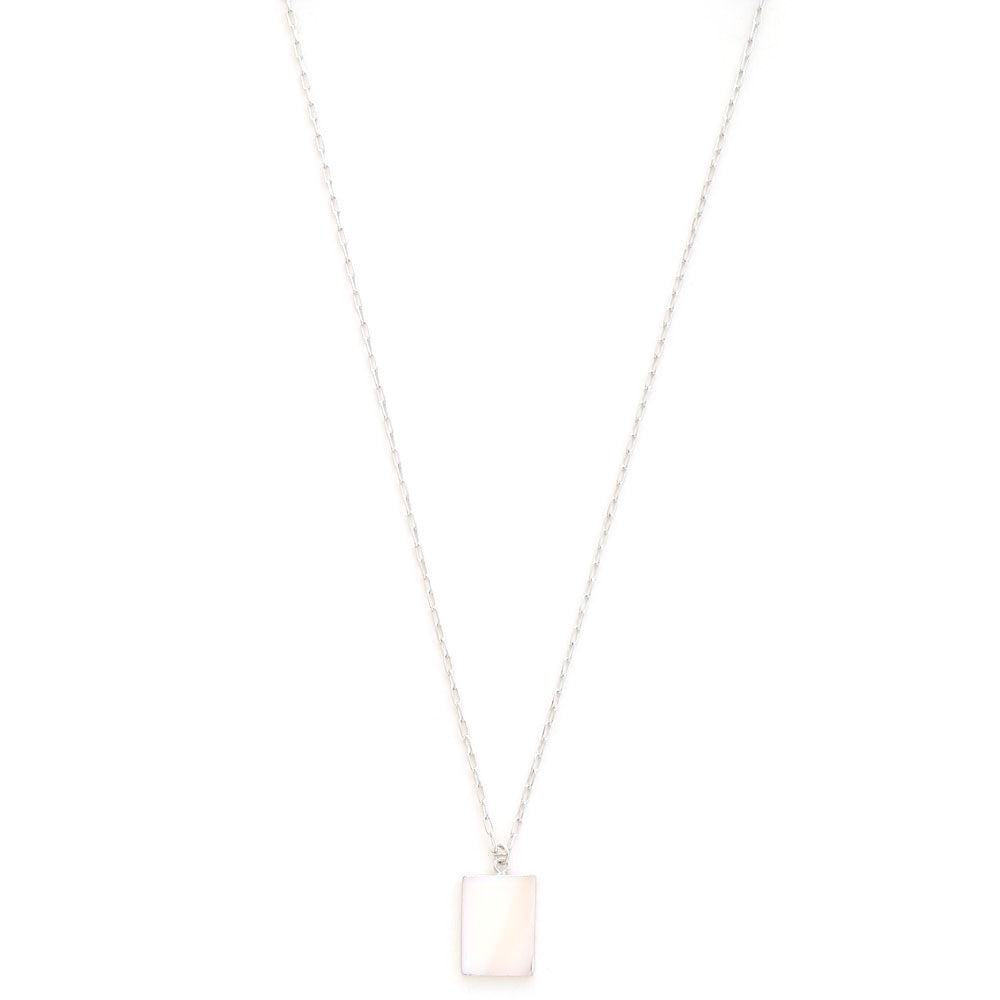 Rectangle Charm Dainty Chain Necklace