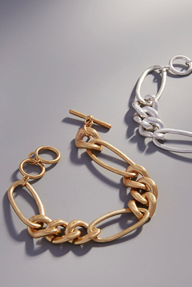 Chunky Mixed Toggle Clasp Bracelet