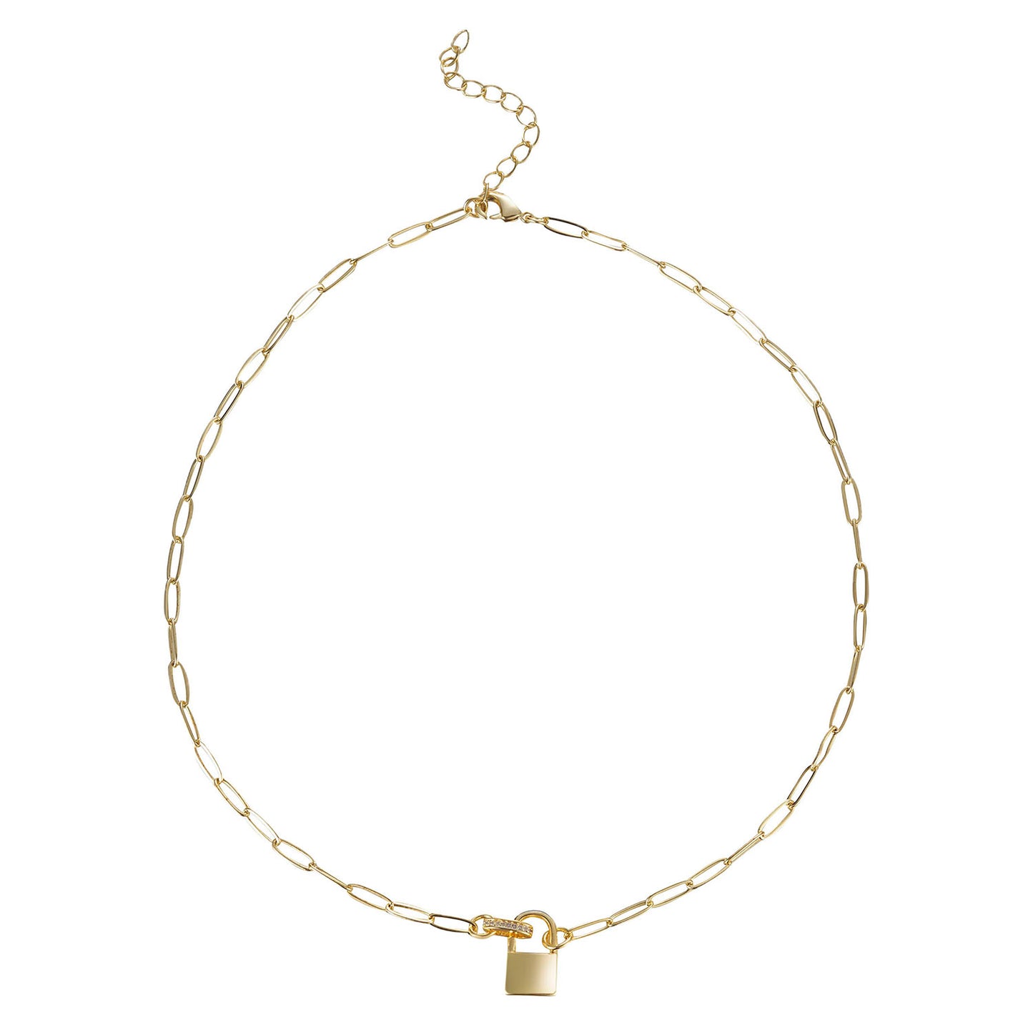 Gold Plated Padlock Necklace