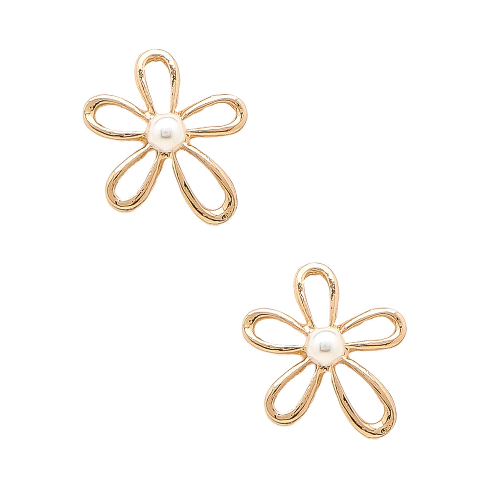 Photo of gold, flower shaped, stud earrings 