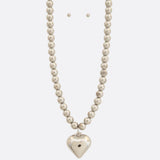 Puffy Heart Ball Bead Necklace