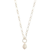 Pearl Charm Link Metal Necklace