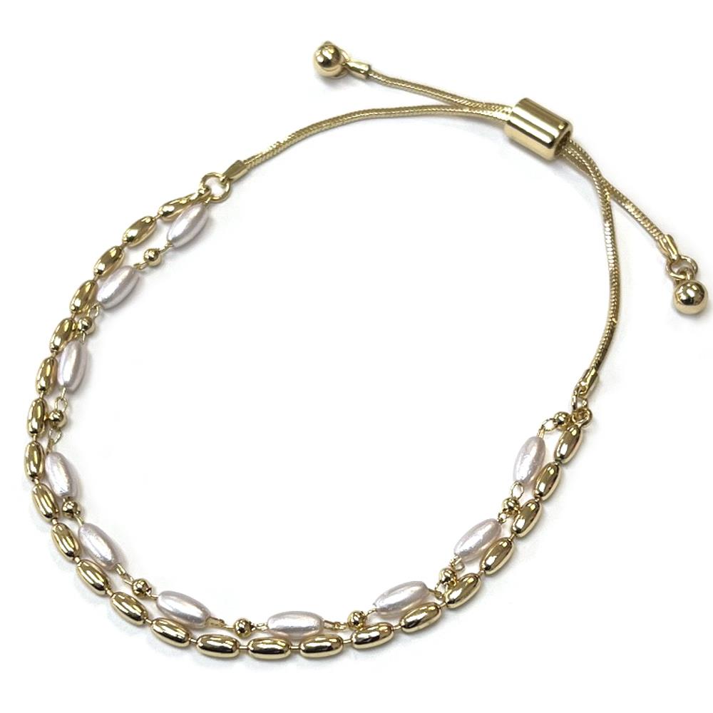 Metal Pearl Adjustable Bracelet