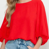 Solid Quarter Sleeve Top