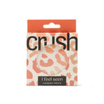 Packaged compact mirror with 'crush' branding on a white background