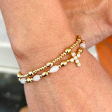 Cross Charm Beaded Bracelet Set