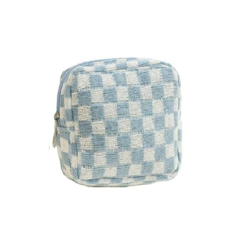 Mini Checkered Cosmetic Travel Case