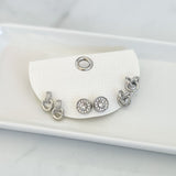 Assorted Rhinestone Metal Earring Set