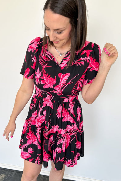 At My Best Tiered Mini Dress Black / 2X