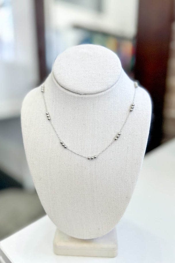 Ball Bead Station Necklace