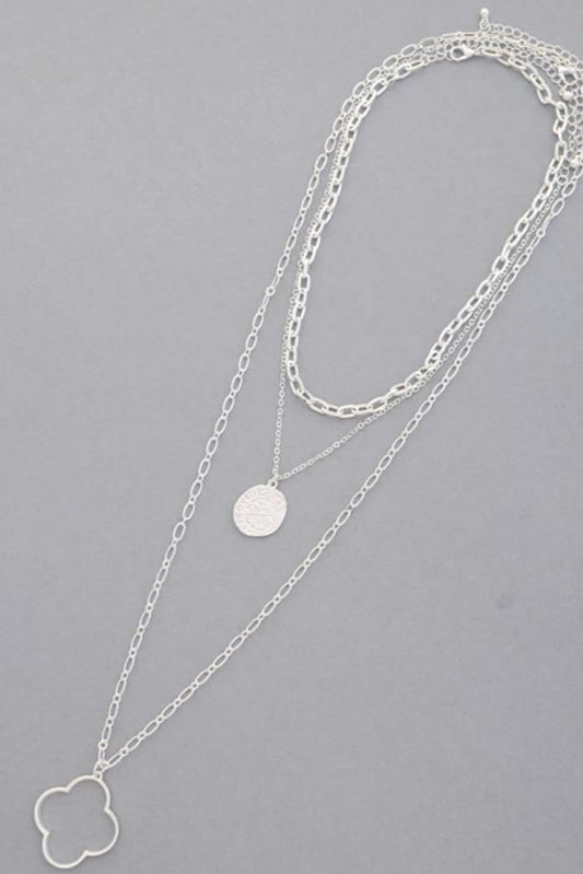 Clover & Oval Layered Necklace