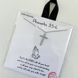 18k Gold Rhodium Cross Necklace