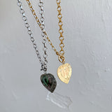 Metal Engraved Heart Pendant Necklace
