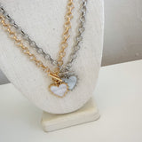 Rhinestone Heart Pendant Necklace