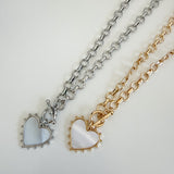 Rhinestone Heart Pendant Necklace