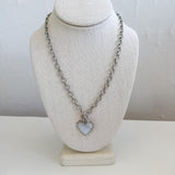 Rhinestone Heart Pendant Necklace