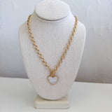 Rhinestone Heart Pendant Necklace