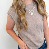 All For Fun Ribbed Knit Crew Neck Top