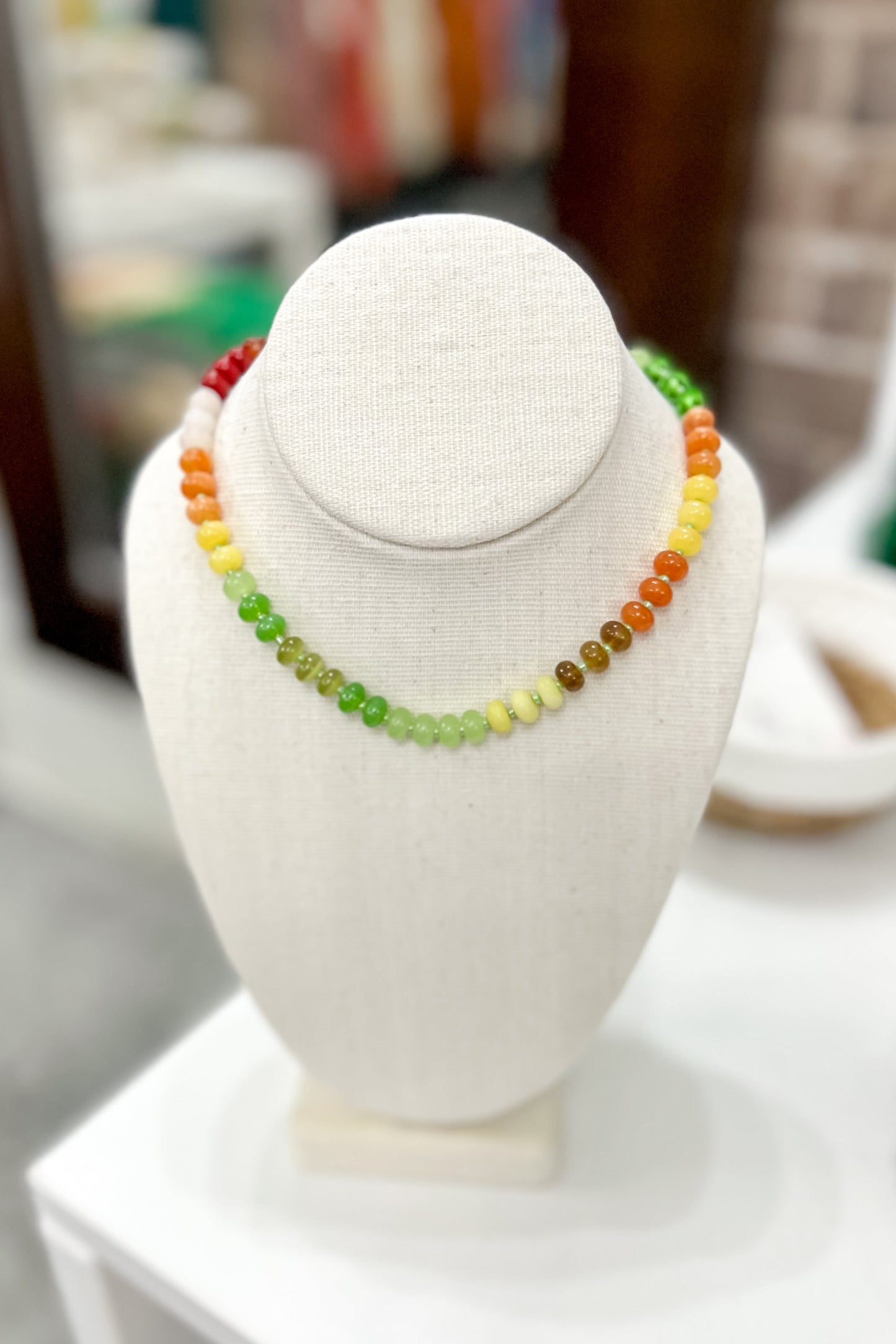 Rainbow Necklace | Light Green