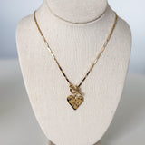 Heart Charm Toggle Clasp Metal Necklace