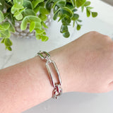 Long Oval Metal Slide Bracelet